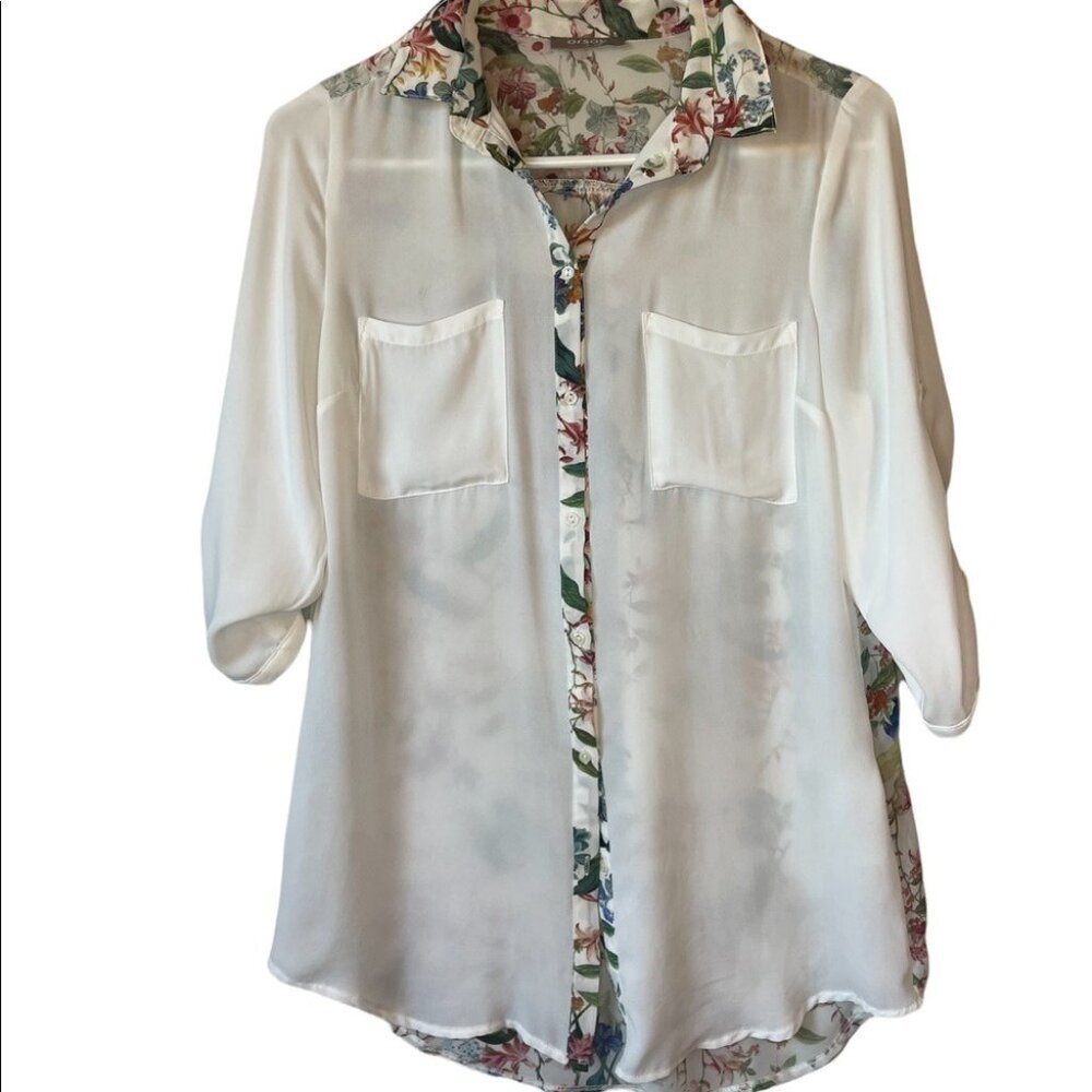 Orsay‎ button down floral blouse size 34